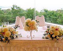 結婚式の会場装花の写真